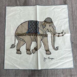 JIM THOMPSON Vintage Elephant  pocket Square SILK napkin scarf hanky 16"